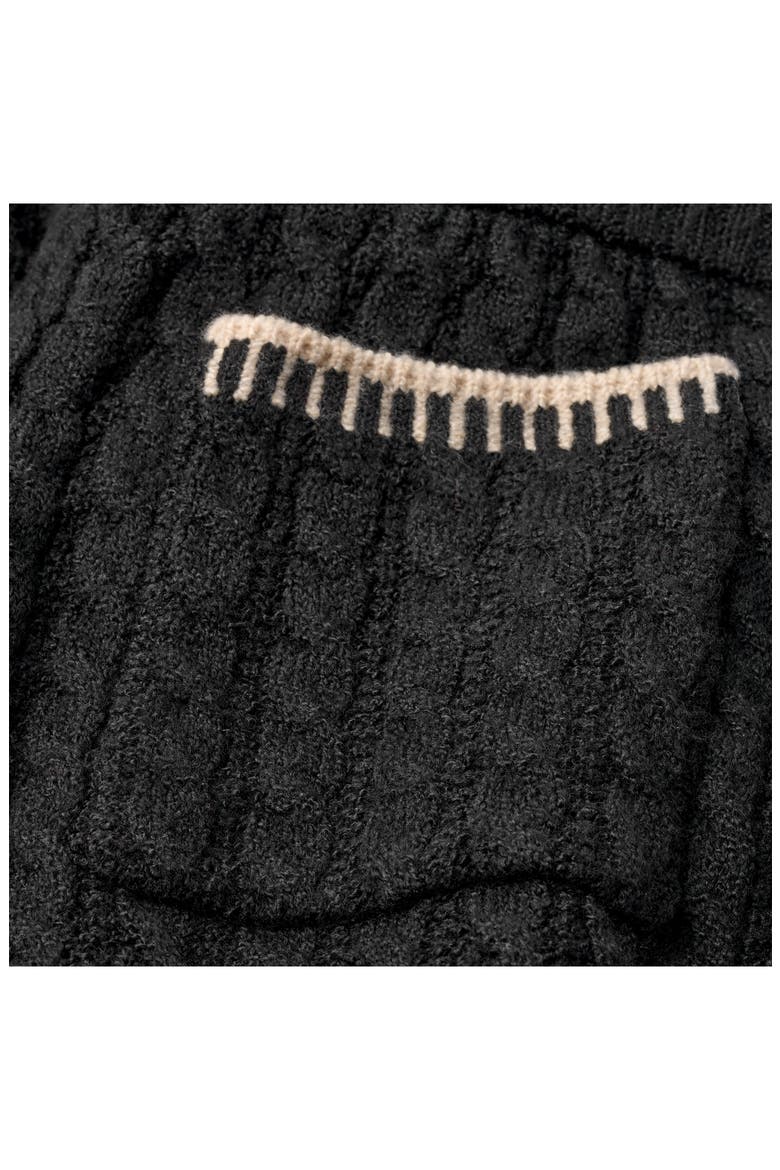Rylynn Cable Knit Straight Leg Pants, Alternate, color, BLACK