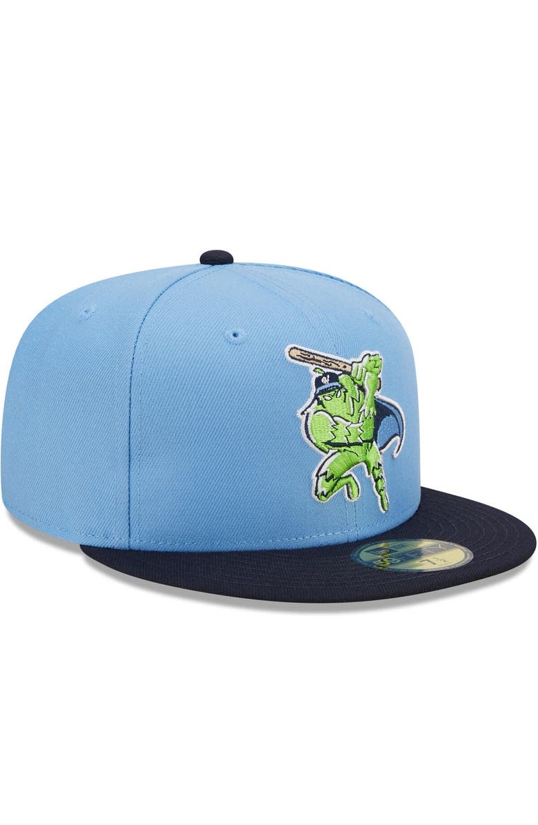 New Era Men's New Era Light Blue/Navy Hillsboro Hops Marvel x Minor League 59FIFTY Fitted Hat, Alternate, color, 