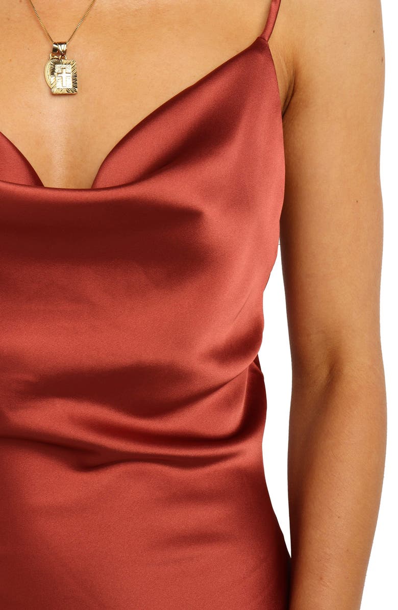 Petal & Pup Cyprus Satin Slipdress, Alternate, color, Rust