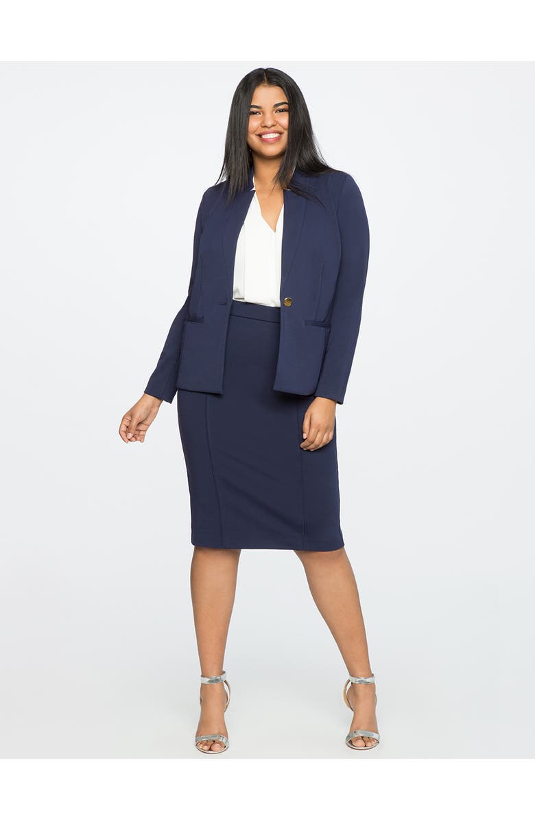 ELOQUII The Ultimate Stretch Pencil Skirt, Alternate, color, Maritime Blue
