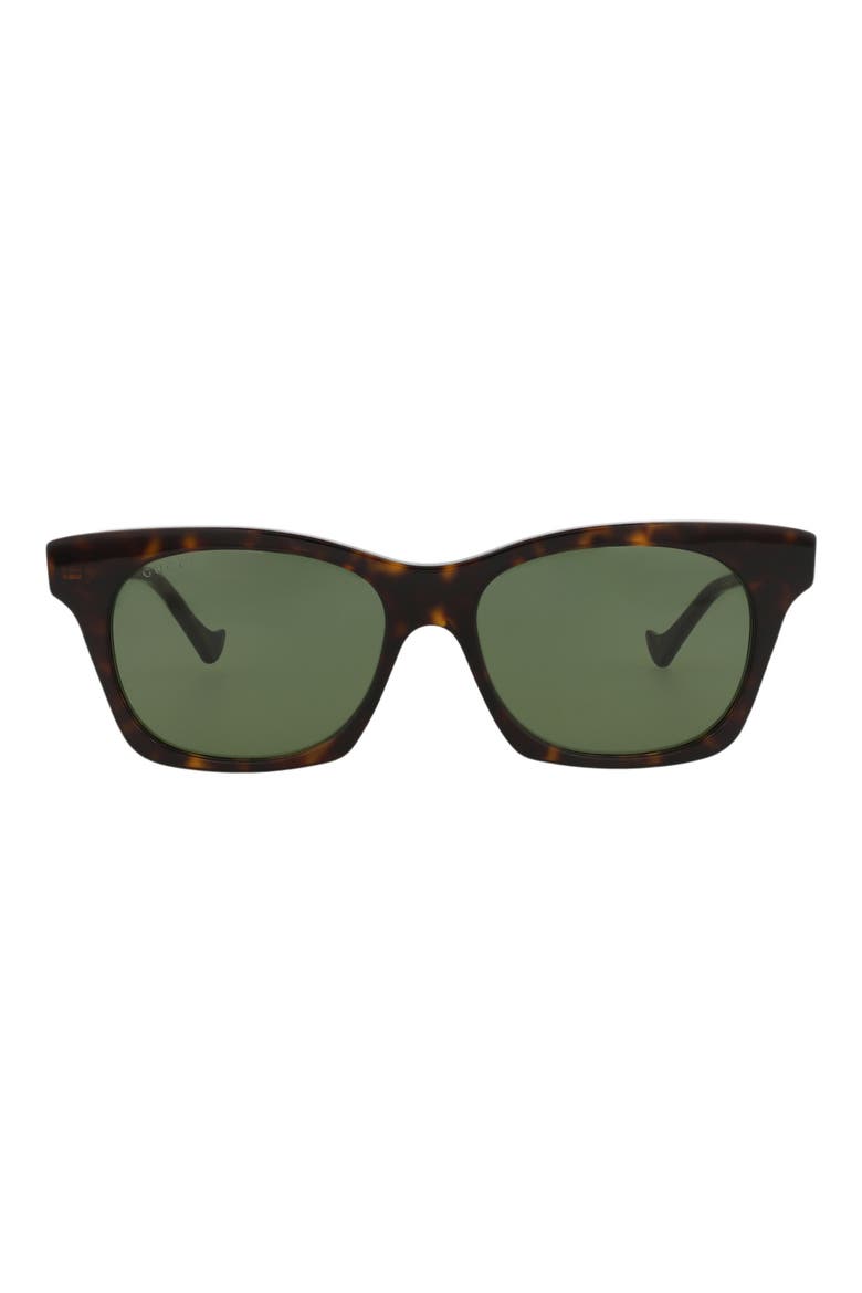 55mm Square Crystal Embellished Sunglasses, Main, color, HAVANA HAVANA GREEN