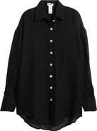 Vitamin A® Playa Oversize Linen Cover-Up Shirt