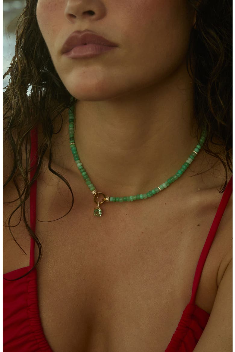 Beads of Paradise Chrysoprase & Cubic Zirconia Necklace, Alternate, color, GOLD