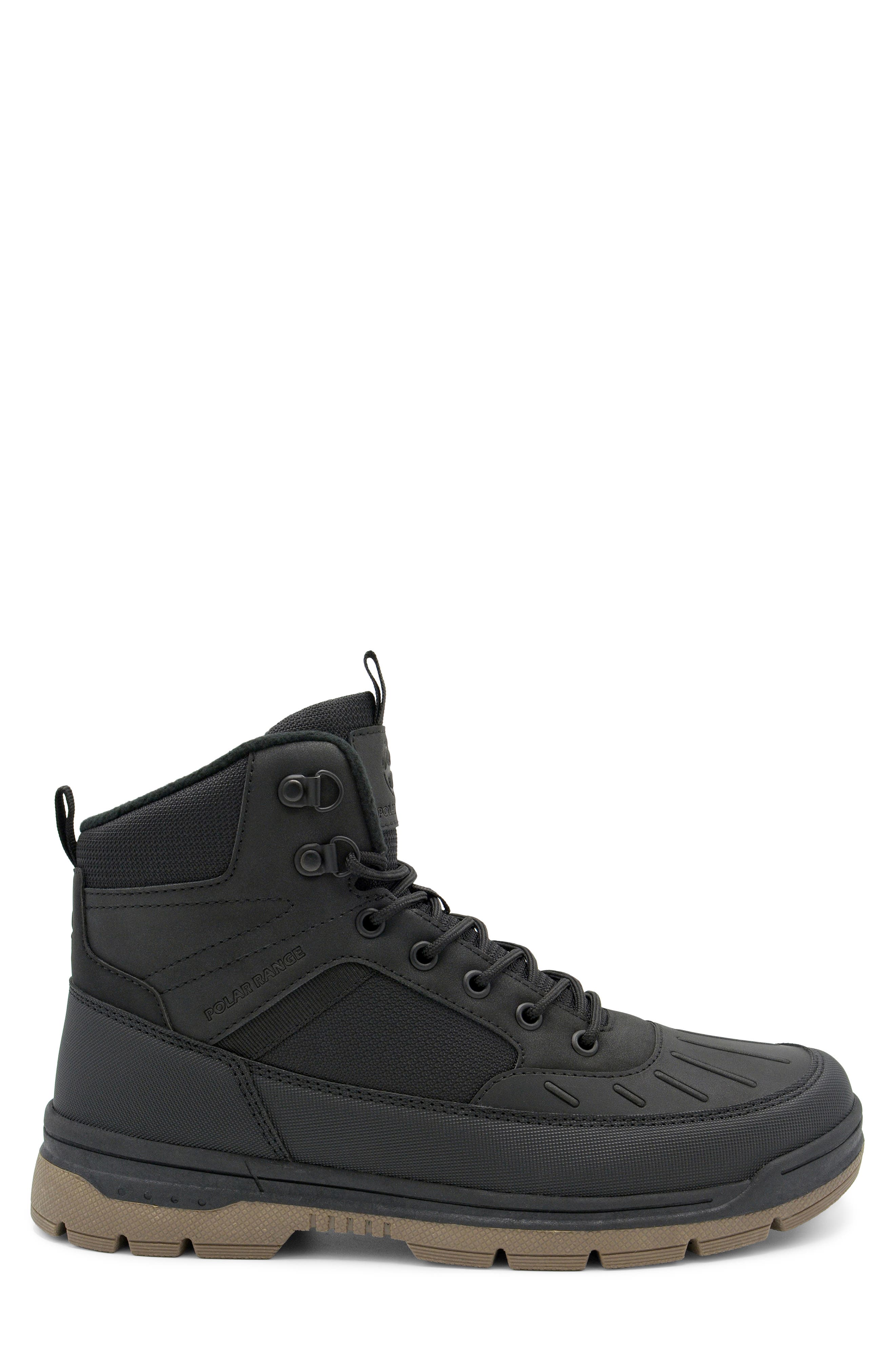 Huson Faux Leather Boot, Alternate, color, BLACK