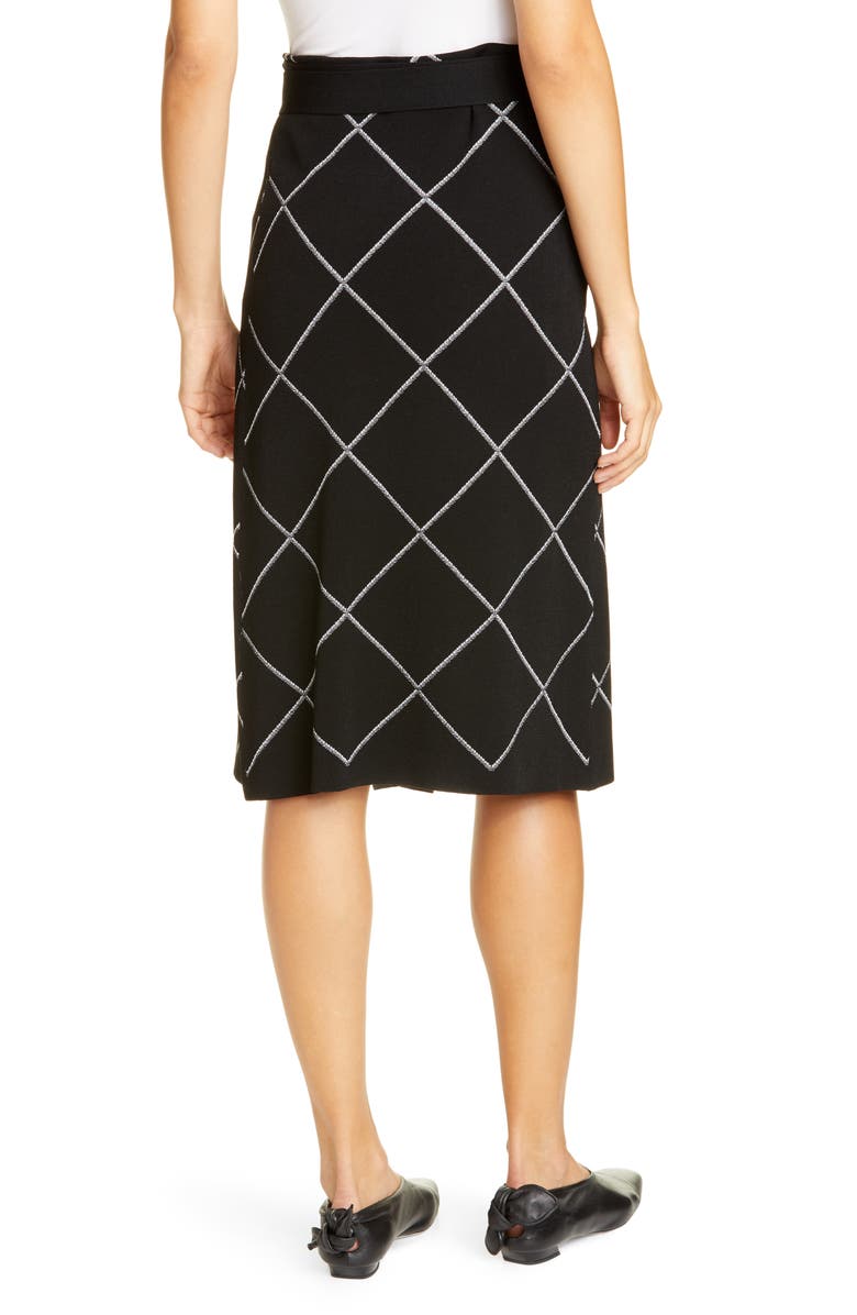 Proenza Schouler Windowpane Check Knit Wrap Skirt, Alternate, color, 