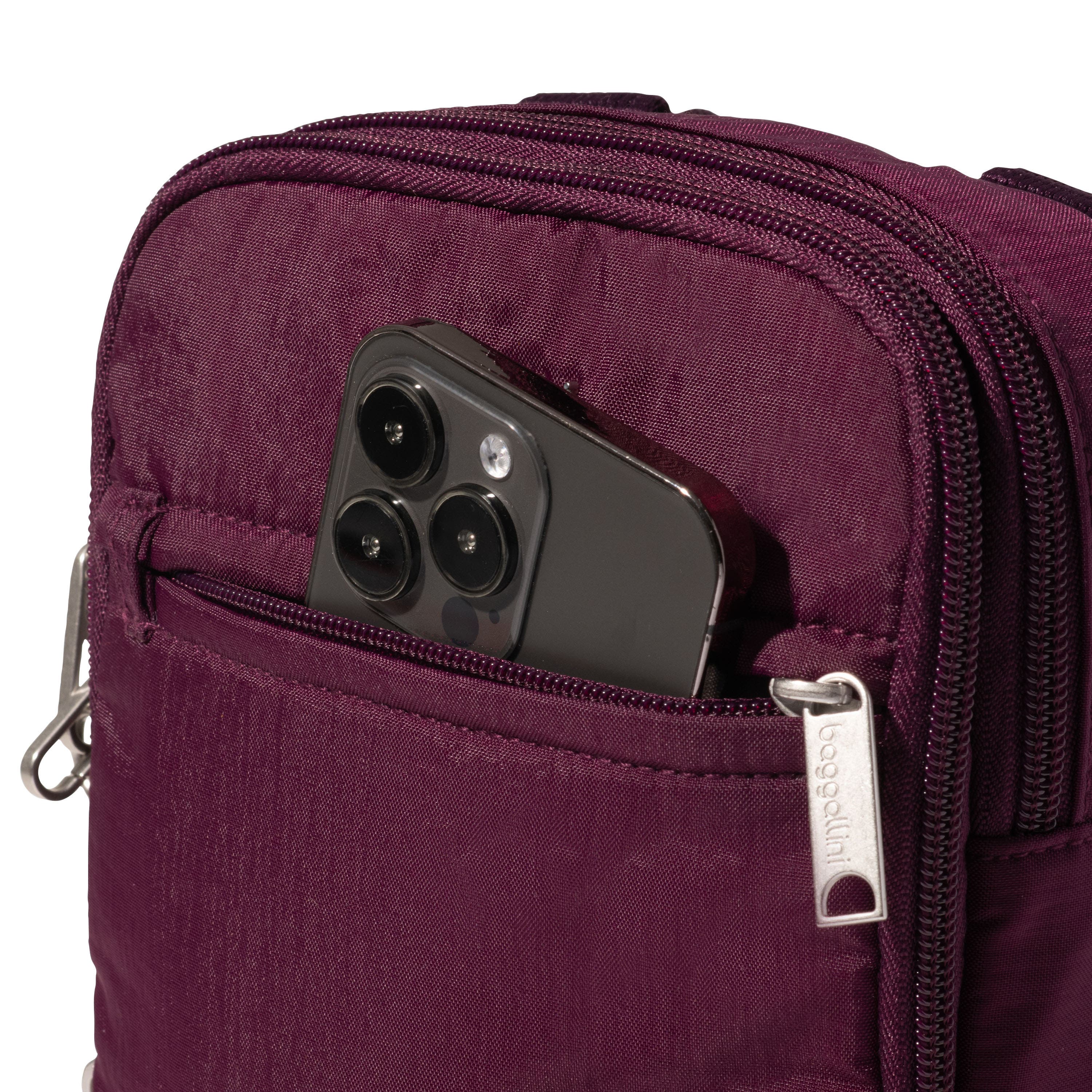 Securtex Classic Anti-Theft Mini Everything Crossbody, Alternate, color, MULBERRY