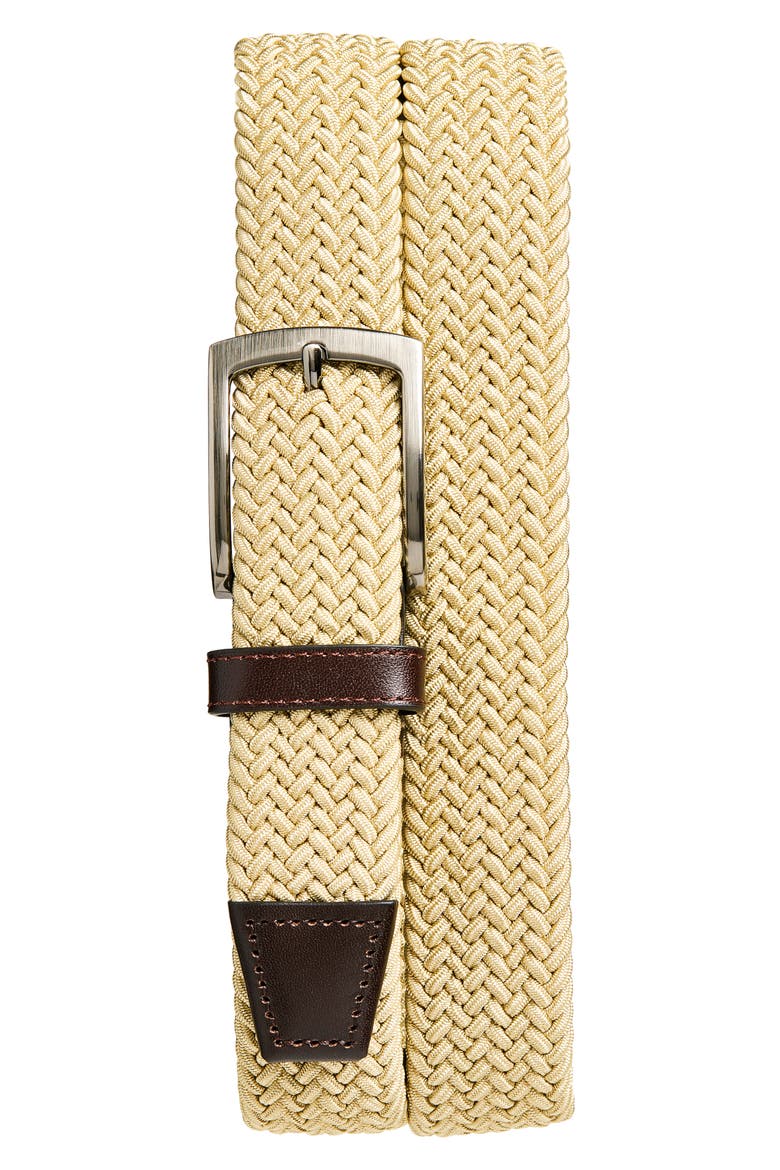 Braided Stretch Belt, Main, color, KHAKI