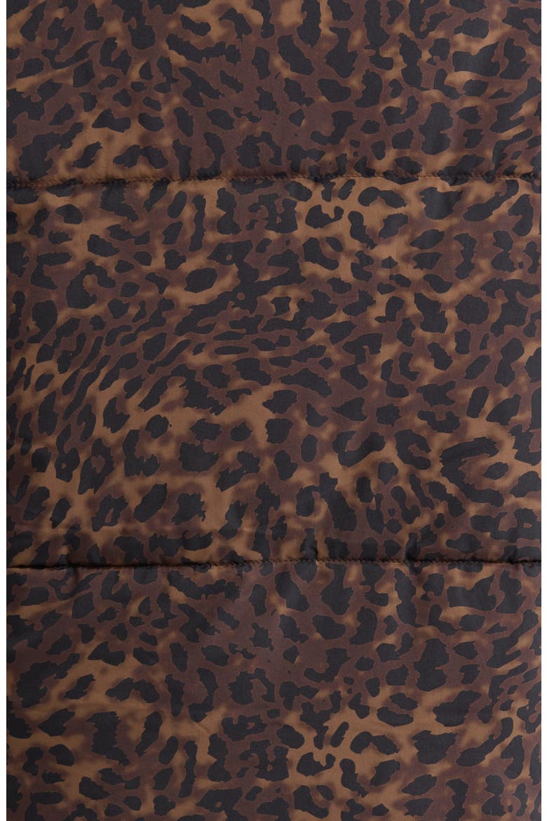 Water Resistant Leopard Print Puffer Jacket, Alternate, color, CARIBOU LEOPARD