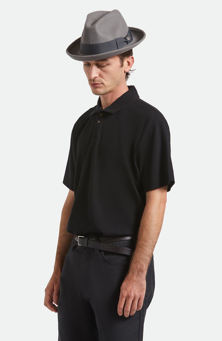 Brixton Horton Packable Wool Felt Fedora, Alternate, color, Grey/ Charcoal