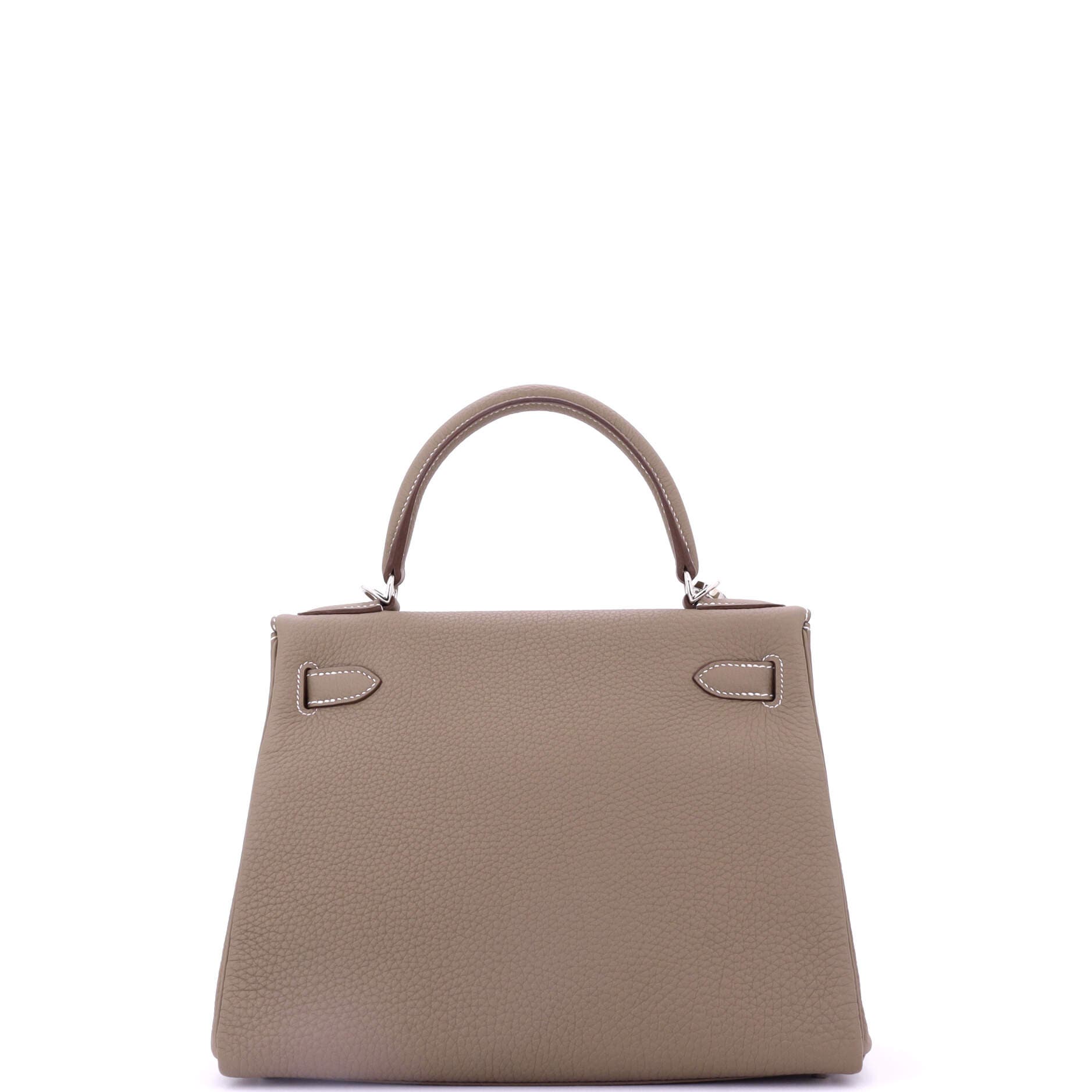 Pre-Owned Hermes Kelly Handbag Grey Togo with Palladium Hardware 28, Alternate, color, Etoupe