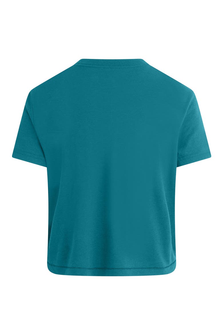 The Collegiate Logo Crop Graphic T-Shirt, Alternate, color, EMERALD/ OFF WHITE