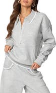 EDIKTED Ashtin Ruffle Trim Sweatshirt