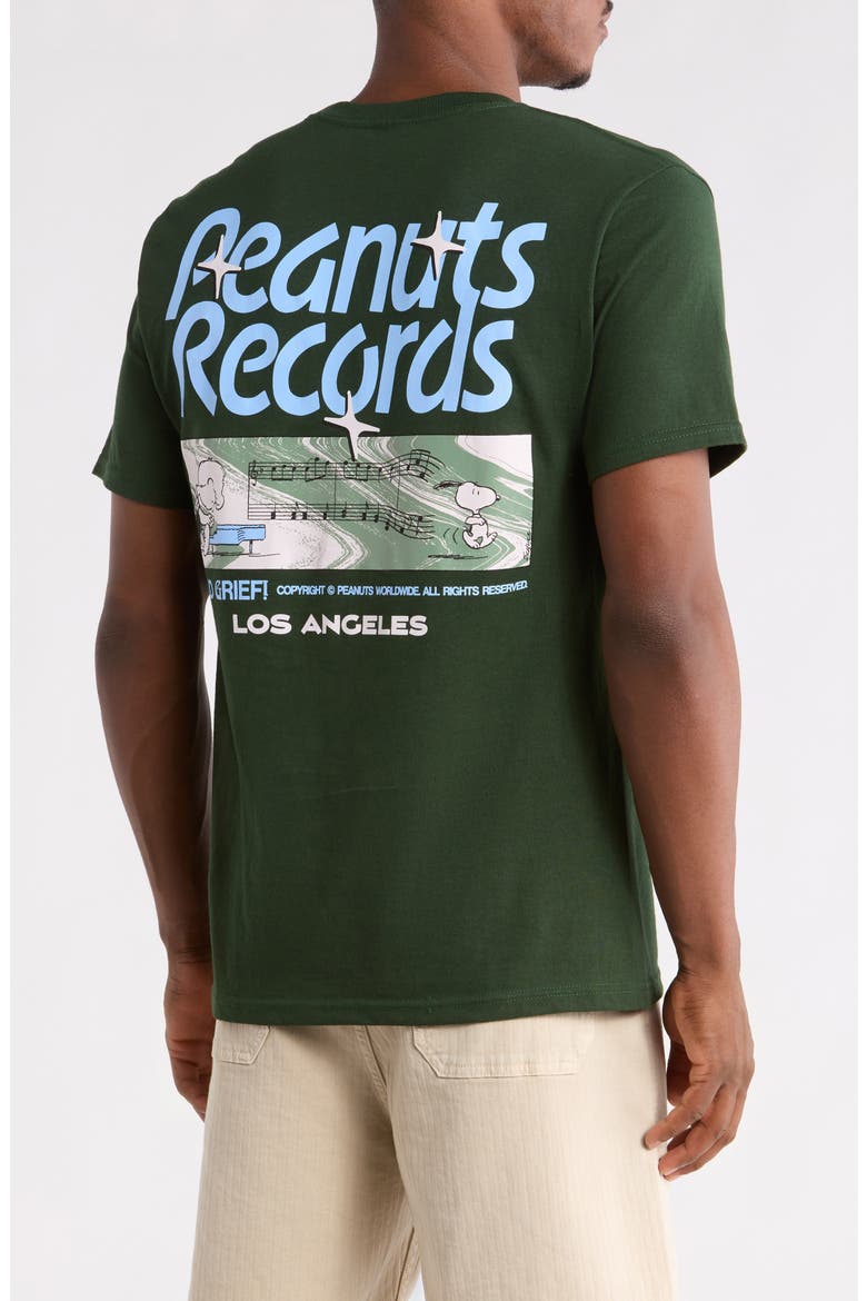 Peanuts® Records Cotton Graphic T-Shirt, Alternate, color, FOREST