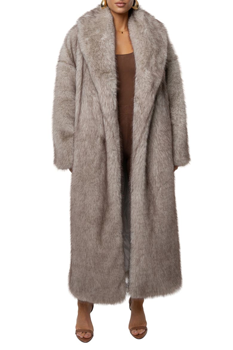 Aspen Days Faux Fur Coat, Main, color, IVORY