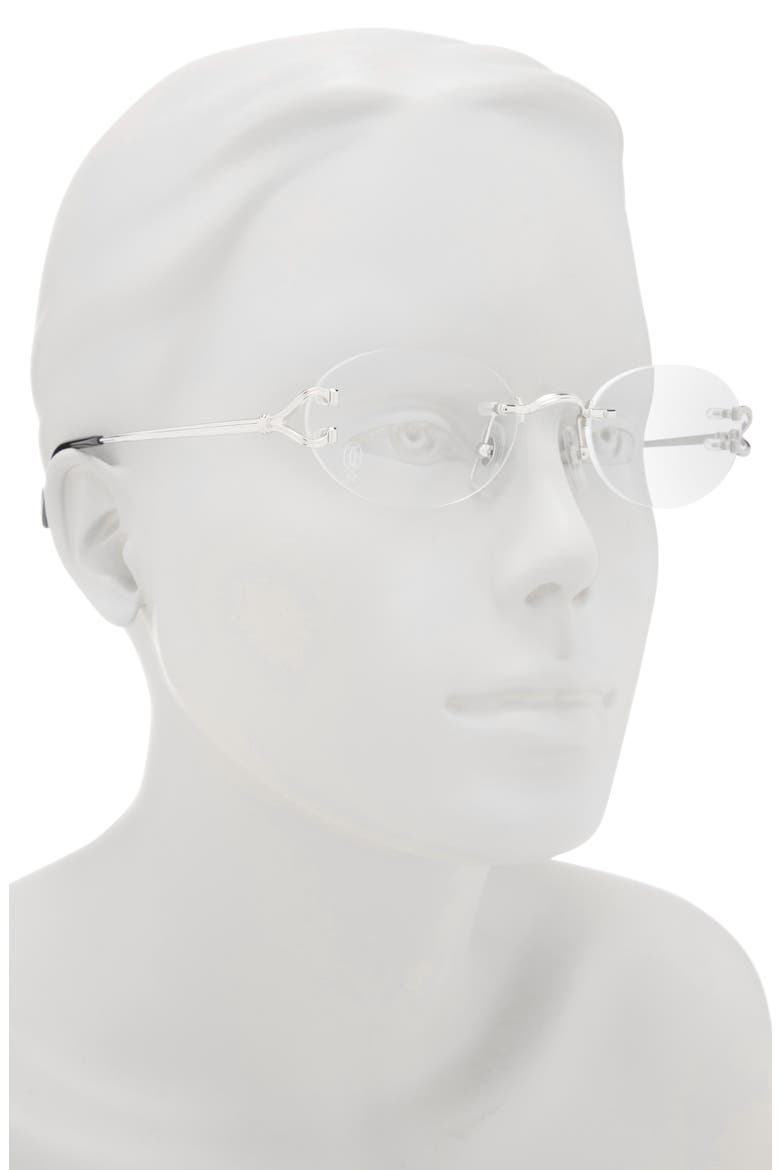 52mm Oval Optical Glasses, Alternate, color, SILVER