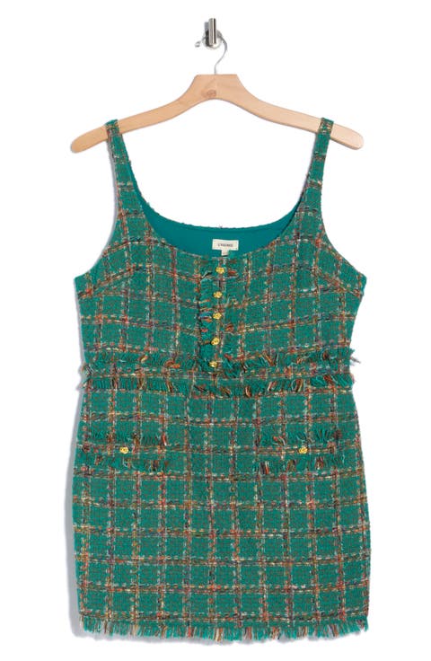 Valli Sleeveless Tweed Minidress