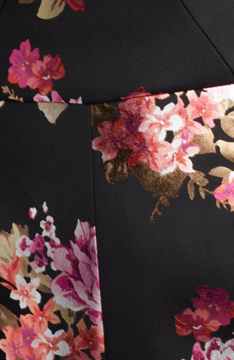 Black Halo Lena Strapless Floral Jumpsuit, Alternate, color, 