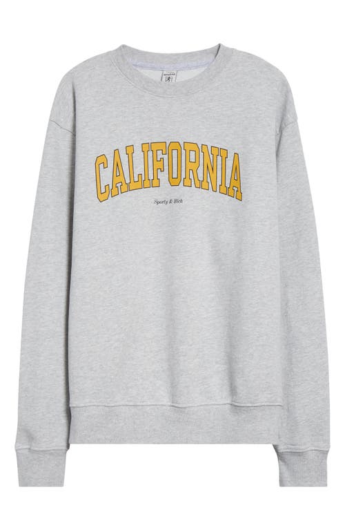 Sporty And Rich Sporty & Rich California Cotton Crewneck Sweatshirt In Heather Gray