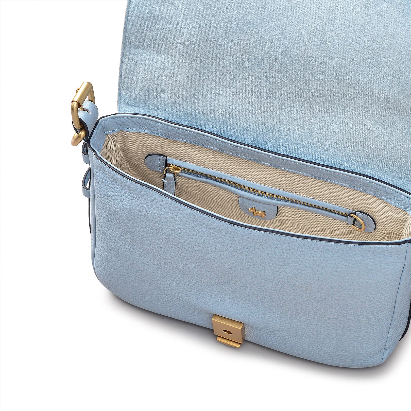 Radley Grafton Street Small Flapover Crossbody Bag, Alternate, color, Smoke Blue