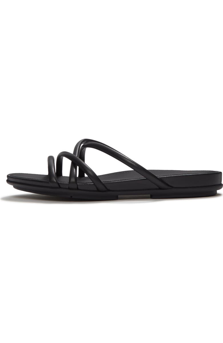FitFlop Gracie Leather Strappy Slides, Alternate, color, All Black