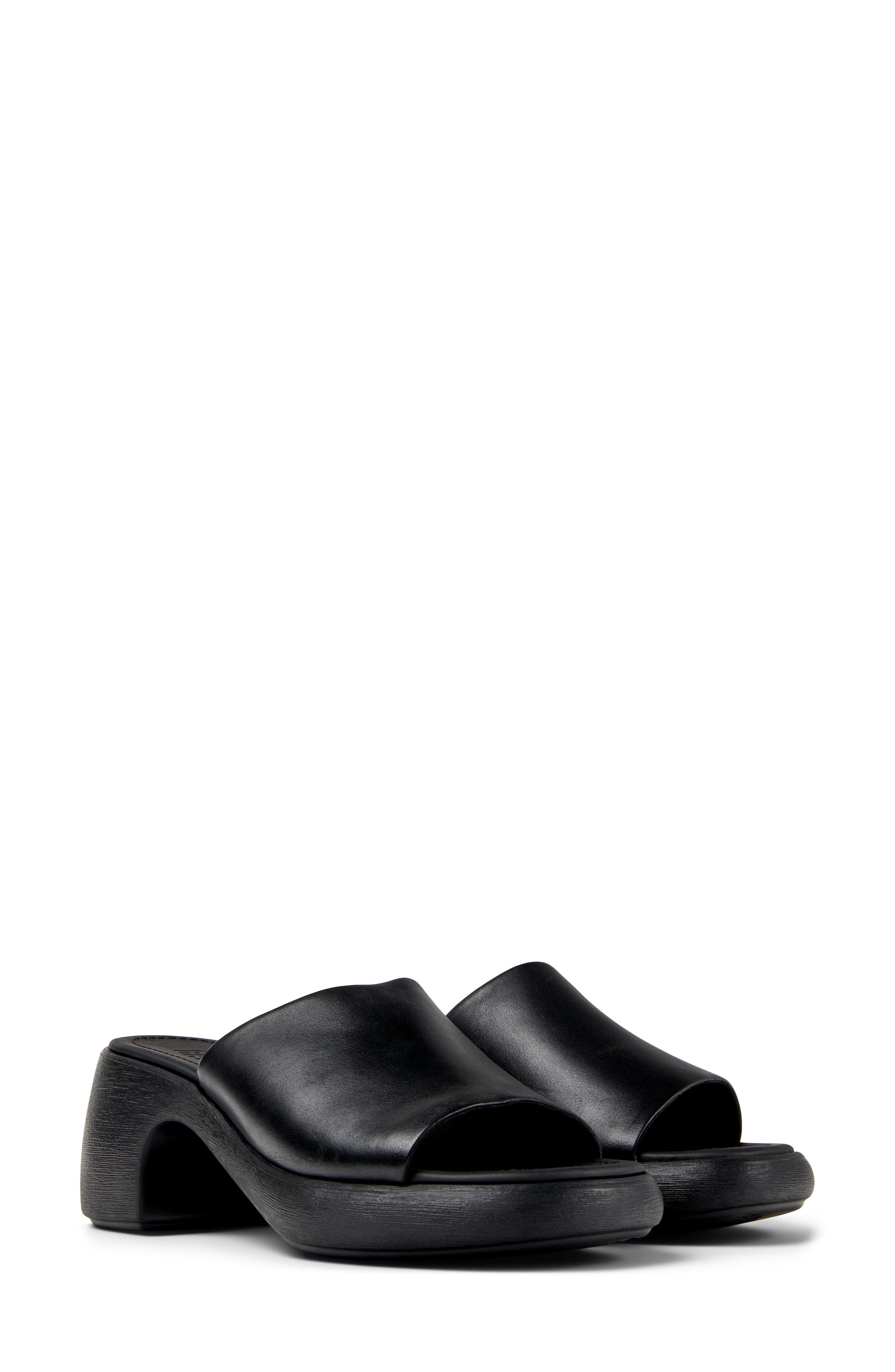 Camper Thelma Platform Slide Sandal, Main, color, Black