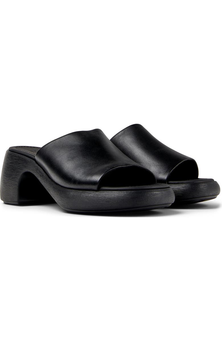 Camper Thelma Platform Slide Sandal, Main, color, Black