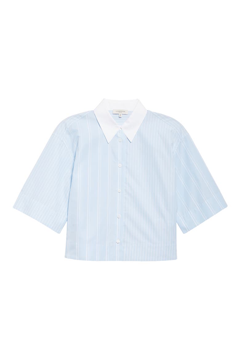 Montauk Stripe Cotton Crop Shirt, Alternate, color, OXFORD BLUE MULTI