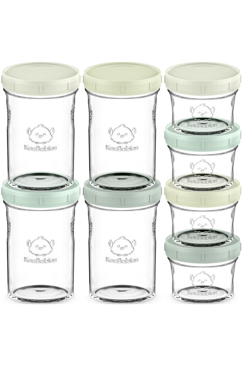 8-Pack Prep Jars Food Glass Containers, Main, color, Sage