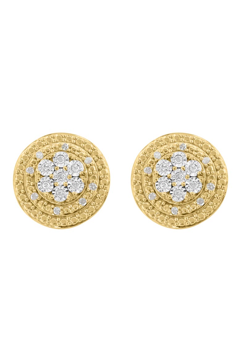 14k Gold Plated Diamond Stud Earrings, Alternate, color, GOLD