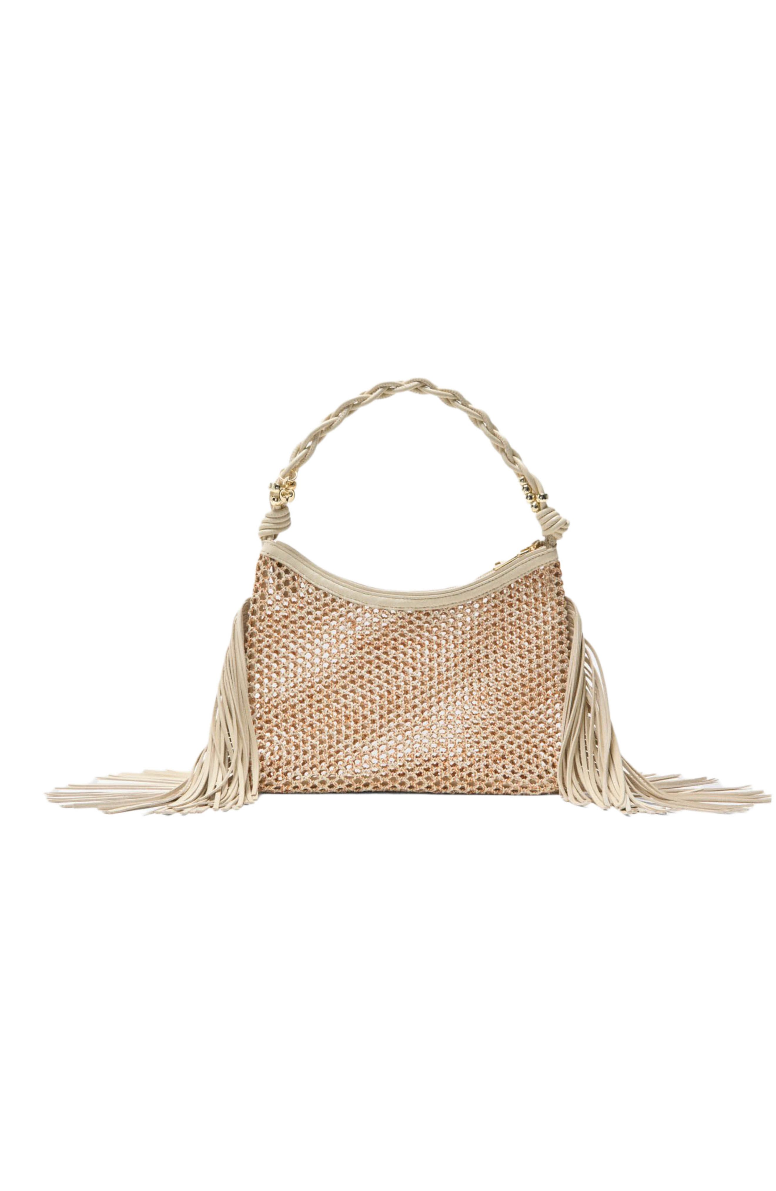 maje Hobo net bag, Alternate, color, Nude