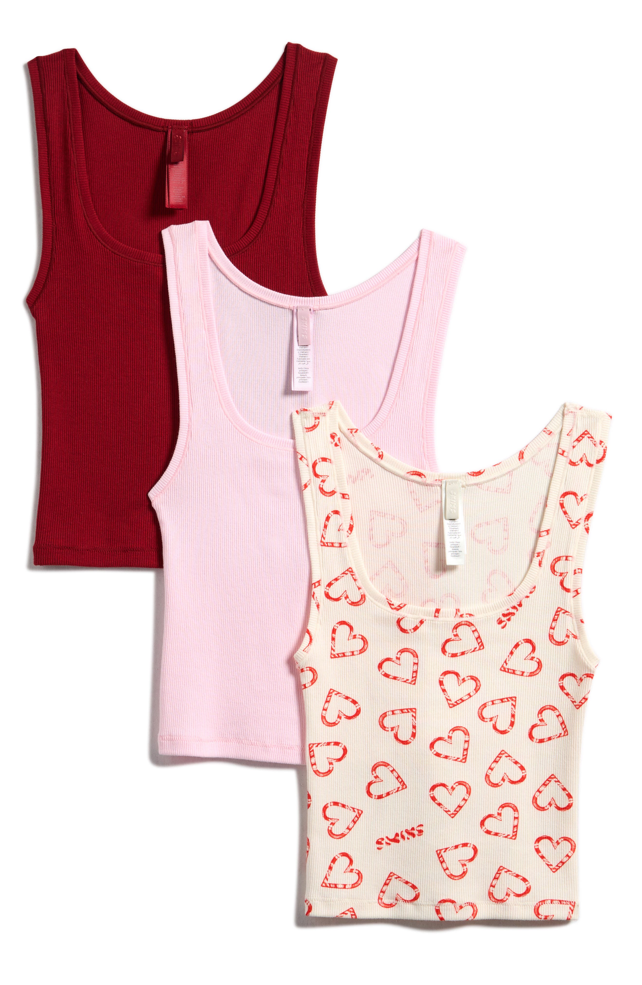 トップス COTTON RIB TANK 3-PACK SKIMS Pack of 3 Stretch Cotton Rib Tanks (Women) | Nordstrom