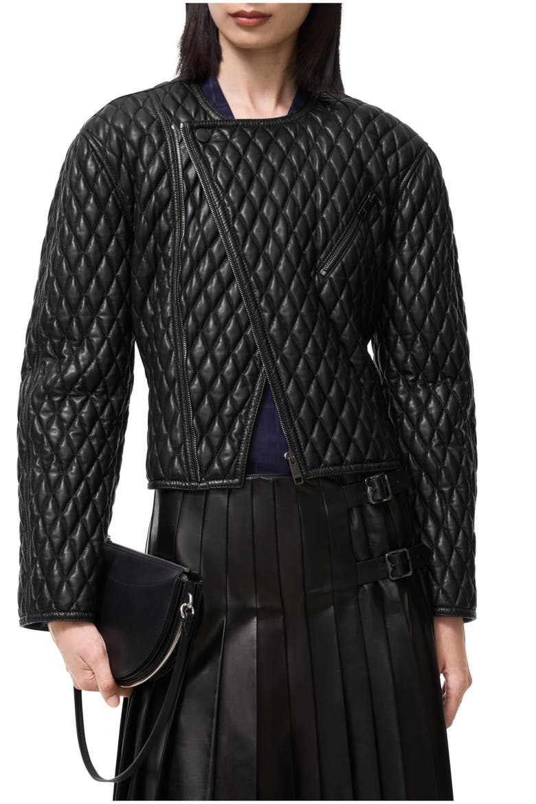Cropped Leather Laverley Jacket, Main, color, Black