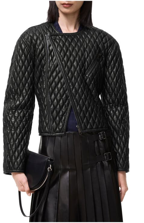 Cropped Leather Laverley Jacket
