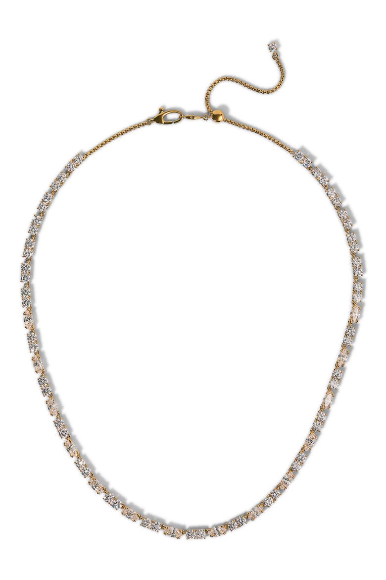 Twinnie Pattern Cubic Zirconia Adjustable Necklace, Main, color, GOLD
