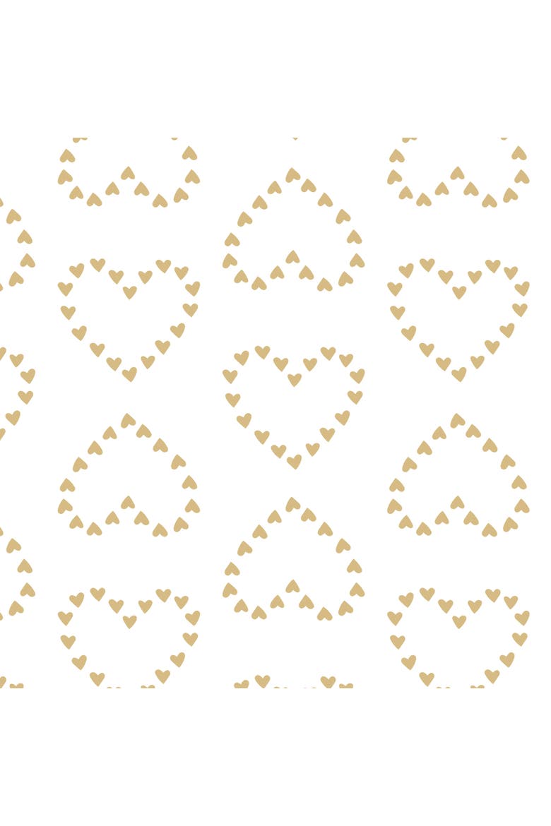 Confetti Hearts 100% Cotton Baby Fitted Crib Sheet, Alternate, color, Gold