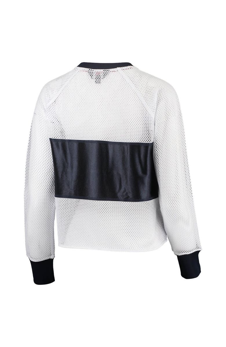 Tommy Hilfiger Women's Tommy Hilfiger White/Orange Chicago Bears Mesh Raglan Long Sleeve T-Shirt, Alternate, color,