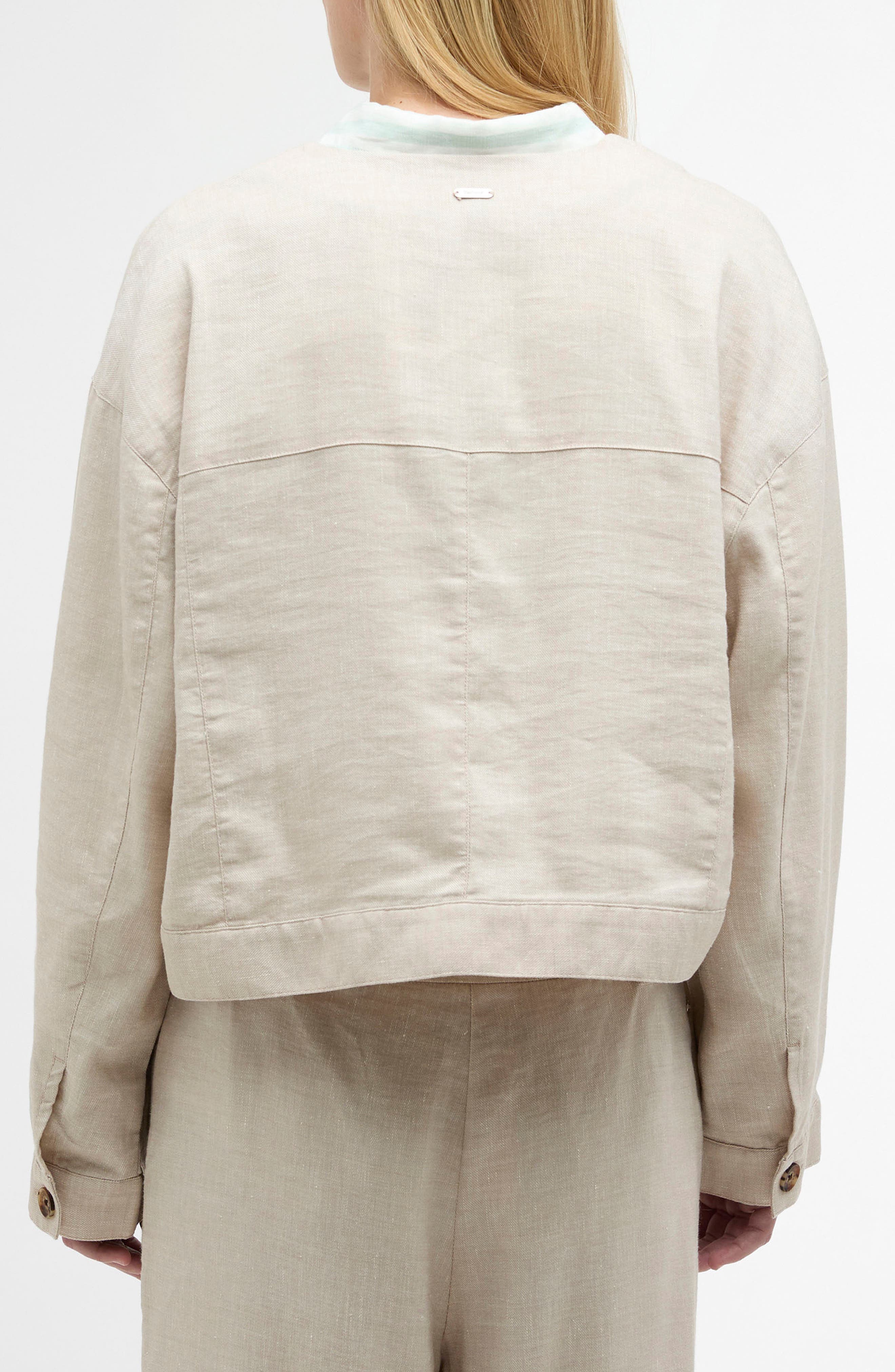Gabby Oversize Linen Blend Twill Button-Up Shirt Jacket - image 2