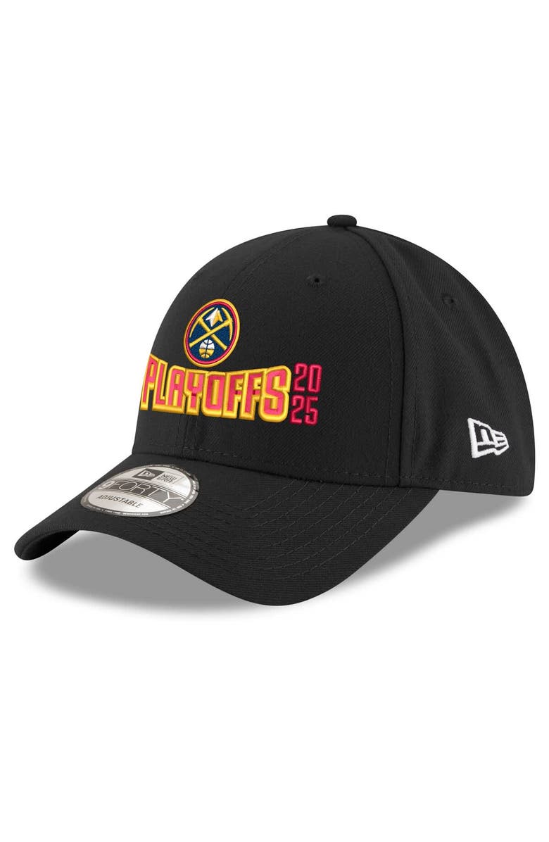 New Era Men's New Era  Black Denver Nuggets 2025 NBA Playoffs 9FORTY Adjustable Hat, Main, color, 
