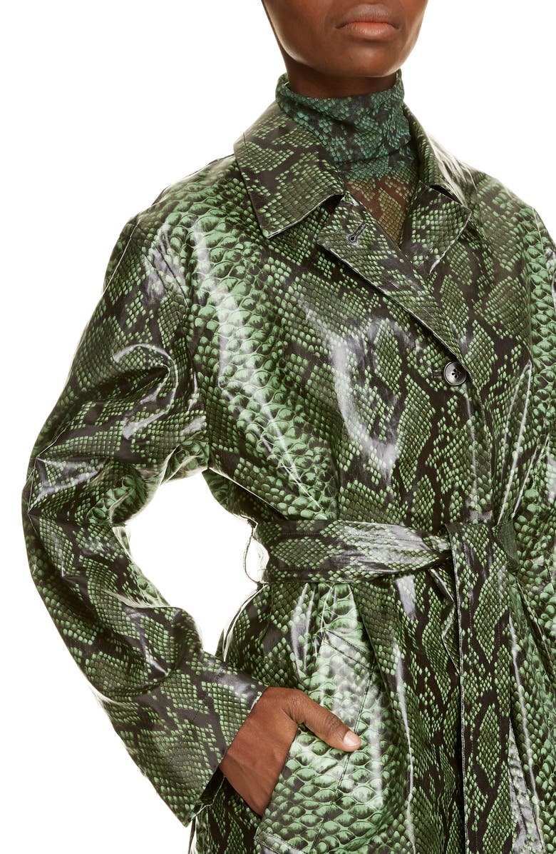 Dries Van Noten Ramblas Python Print Coated Cotton Coat, Alternate, color, 