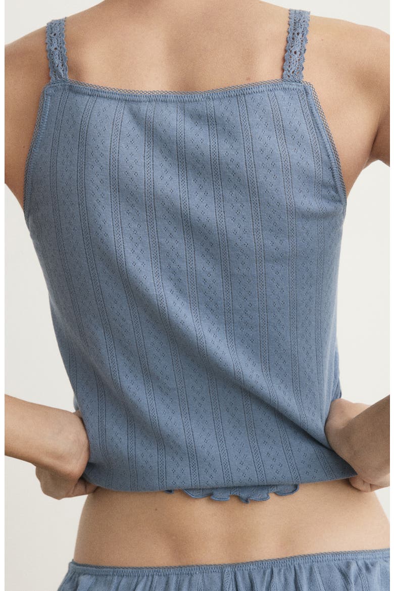Cotton Pointelle Pajama Camisole, Alternate, color, INDIGO BLUE