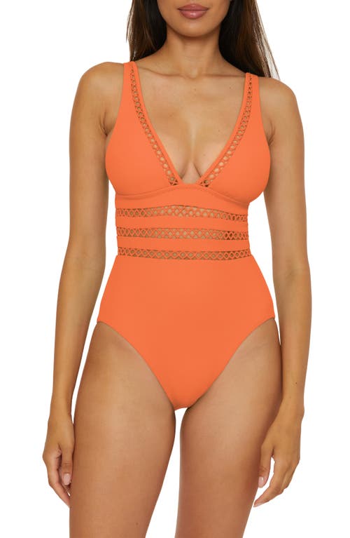 Becca Open Knit Inset One-piece Swimsuit