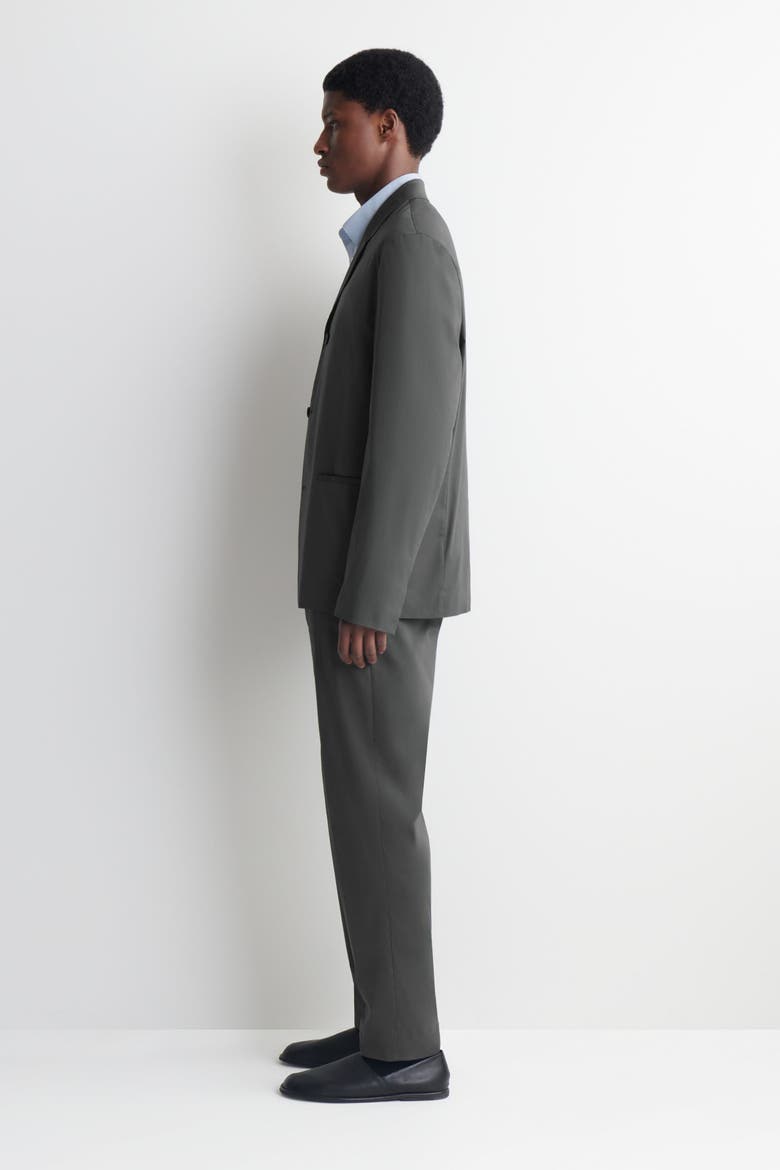 Unstructured Slim Cotton Blazer, Alternate, color, DARK GRAY
