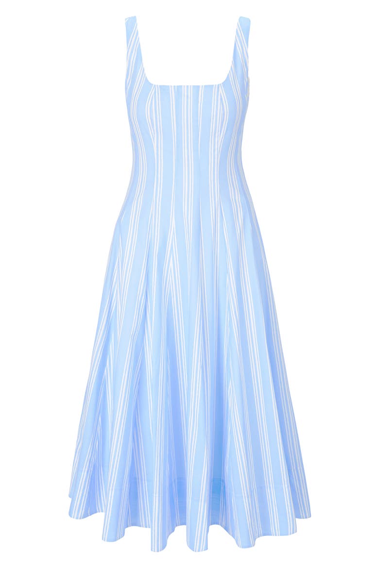Wells Pinstripe A-Line Midi Dress, Alternate, color, VENTURA STRIPE