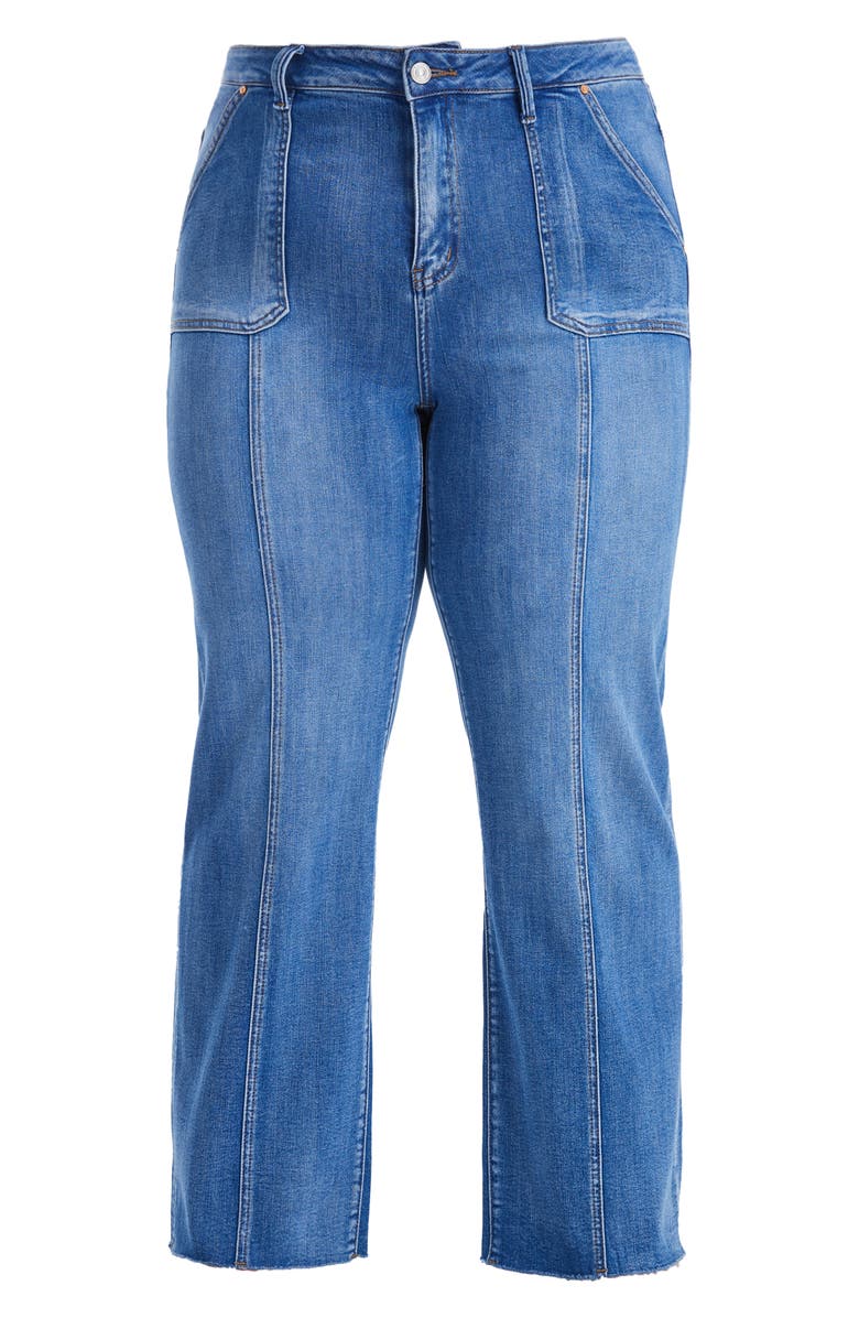 Bayeas Jess Raw Hem Seamed High Waist Straight Leg Jeans, Alternate, color, Blue Lover