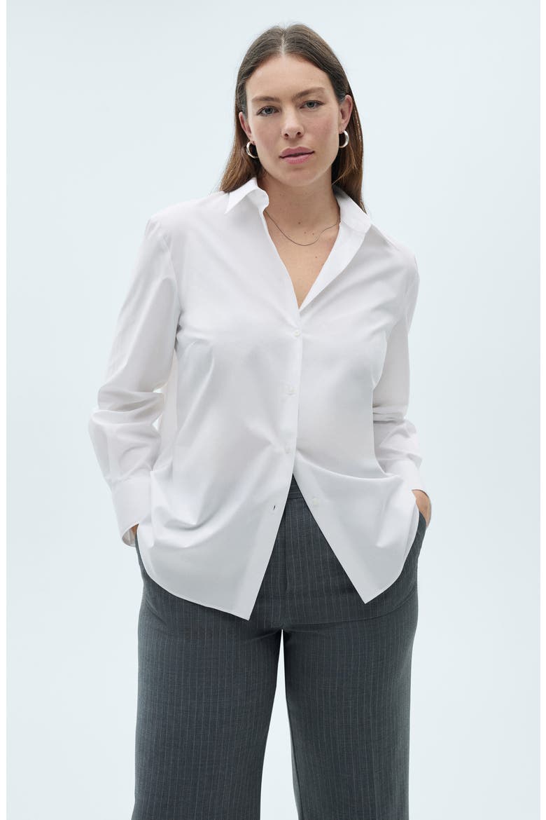 Cotton Blend Shirt, Alternate, color, OFF WHITE