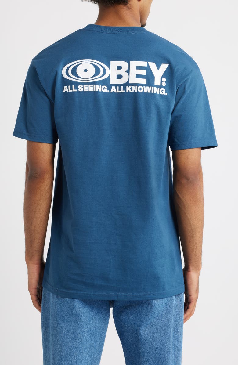 Obey All Seeing Cotton Graphic T-Shirt, Alternate, color, Harbor Blue