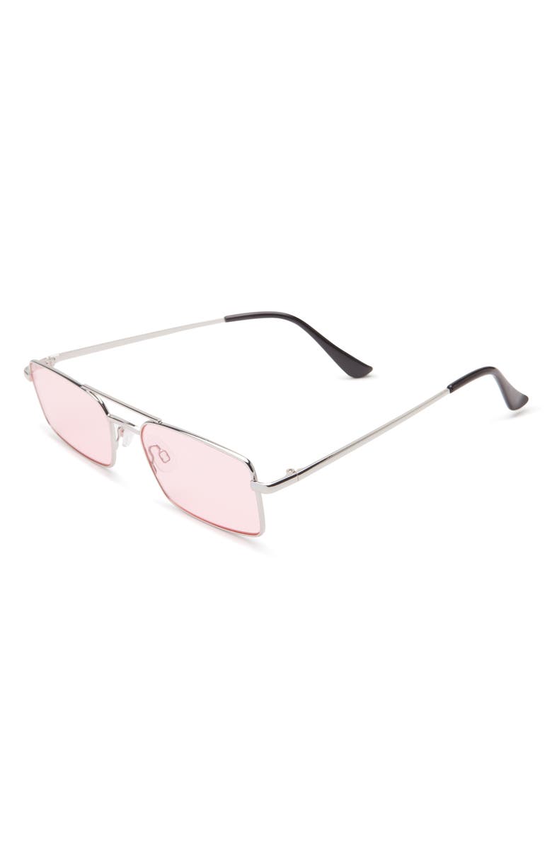 BP. Gradient Rectangular Aviator Sunglasses, Alternate, color, Rhodium- Pink
