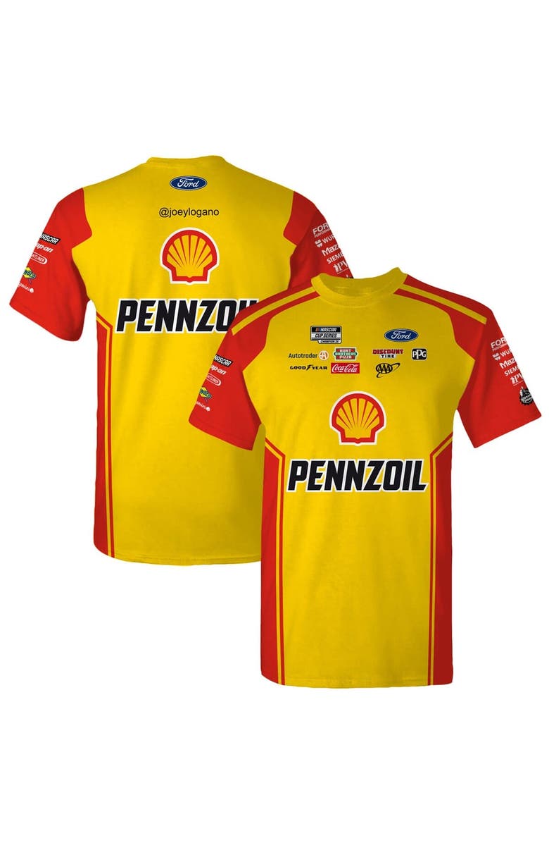 TEAM PENSKE Men's Team Penske Yellow Joey Logano Shell/Pennzoil Uniform T-Shirt, Main, color, Yellow