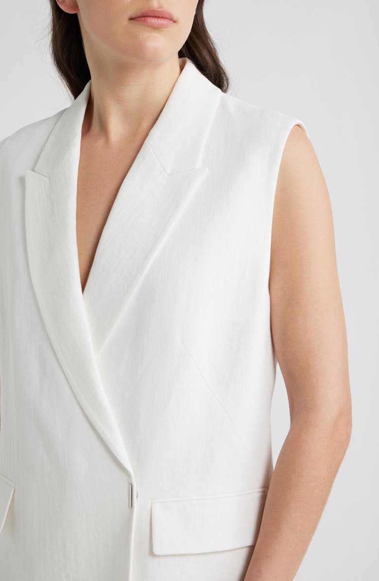 BOSS Jankania Linen Blend Vest, Alternate, color, Bright White