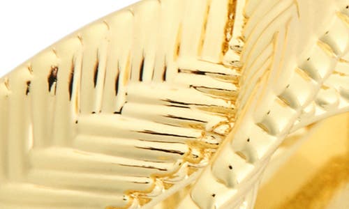 Covet Textured Faux Stack Ring In Gold